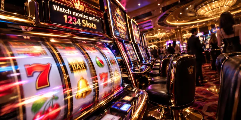 Classic slot reels display familiar symbols inside a modern casino environment.
